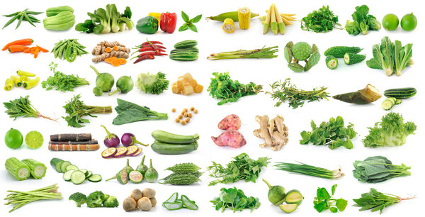 fresh vegetable on white background