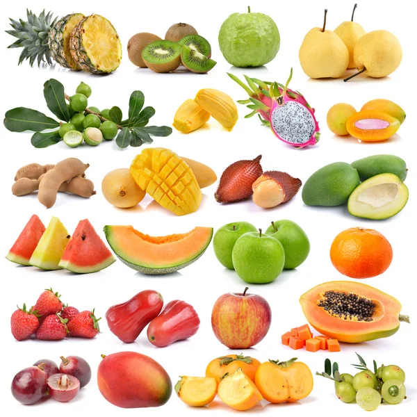 Set of fruit isolated on white background — Stock Photo, Image