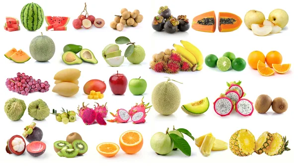 Set of fruit isolated on white background — Stock Photo, Image