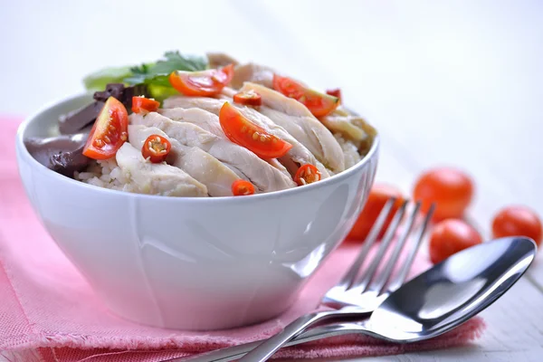 Steam Chicken with Rice — Stock Photo, Image