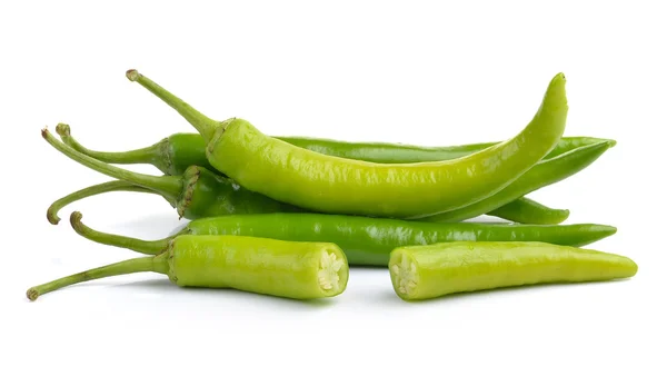 Green peppers isolated on white background — Stock Photo, Image