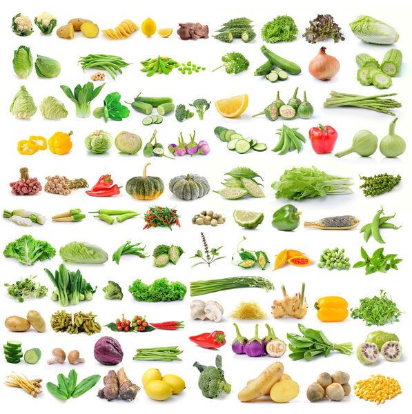 set of vegetable isolated on white background