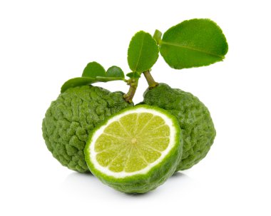 Beyaz bir arka plan üzerinde Bergamot meyve