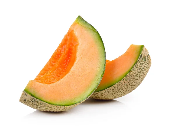 Cantaloupe meloen geïsoleerd op witte achtergrond — Stockfoto