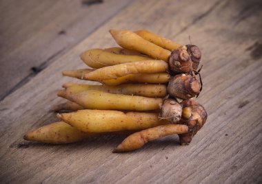 fingerroot herb ahşap arka plan üzerinde