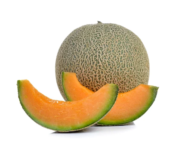 Melón melón aislado sobre fondo blanco — Foto de Stock