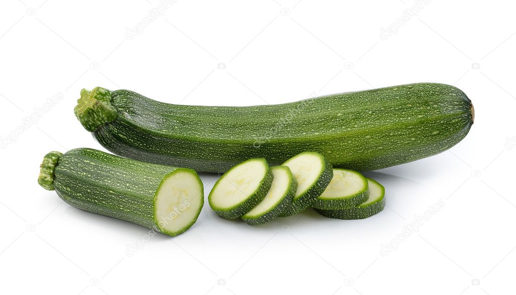 zucchini isolated on white background
