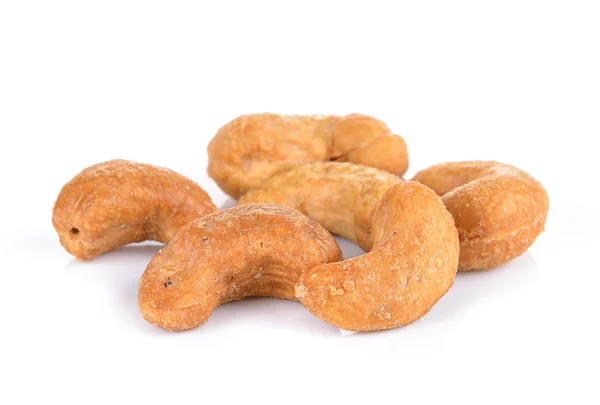 Salted cashew nut on white background — Stock Photo, Image