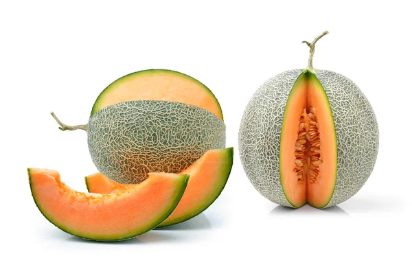 Melone isoliert auf weißem Hintergrund — Stockfoto