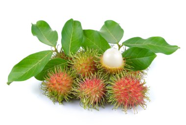 beyaz arkaplanda rambutan