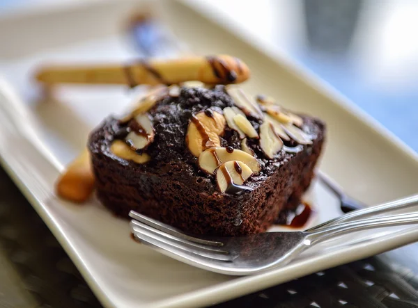 Högen av choklad brownies — Stockfoto