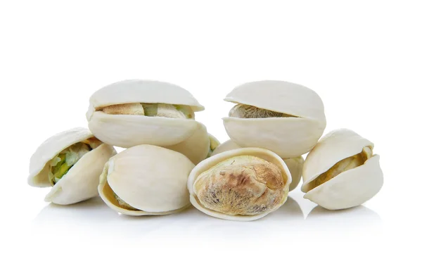Pistachio nuts on white background — Stock Photo, Image