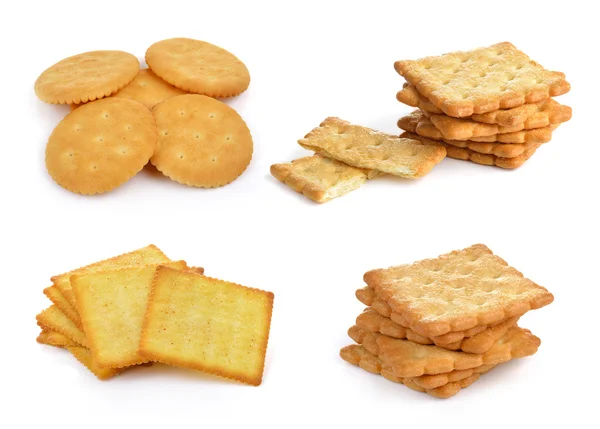 Cracker isolerad på över vit bakgrund — Stockfoto