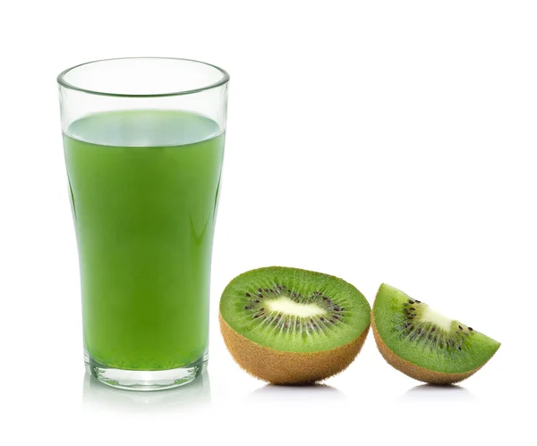 Kiwi suco de frutas isolado no fundo branco — Fotografia de Stock