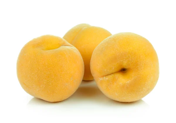 Ripe yellow peach on white background — Stock Photo, Image