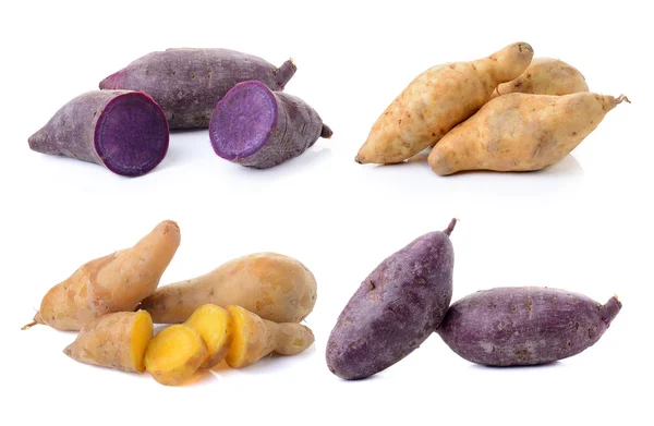 पांढरा पार्श्वभूमीवर गोड बटाटे — स्टॉक फोटो, इमेज