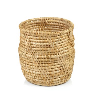 ahşap sepet pot izole arka plan üzerinde