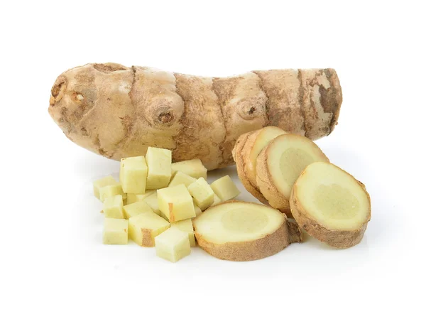 Curcuma fresca su sfondo bianco — Foto Stock