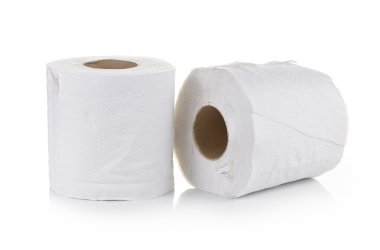 beyaz arkaplanda tuvalet kağıdı