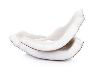 Beyaz arka planda hindistan cevizi