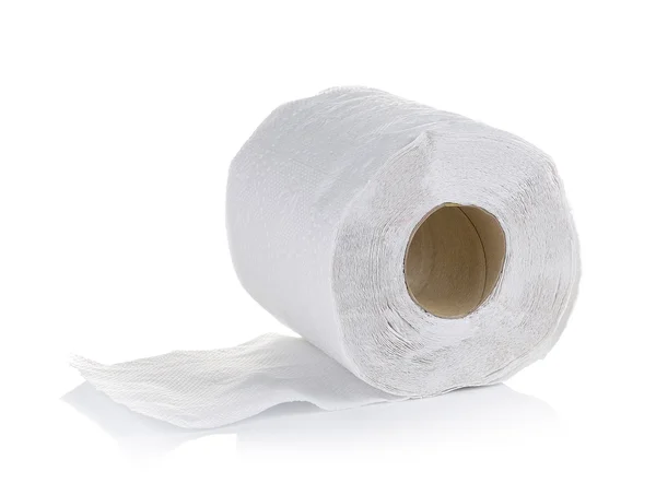 Papel higiénico sobre fundo branco — Fotografia de Stock
