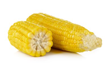 Beyaz arkaplanda mısır