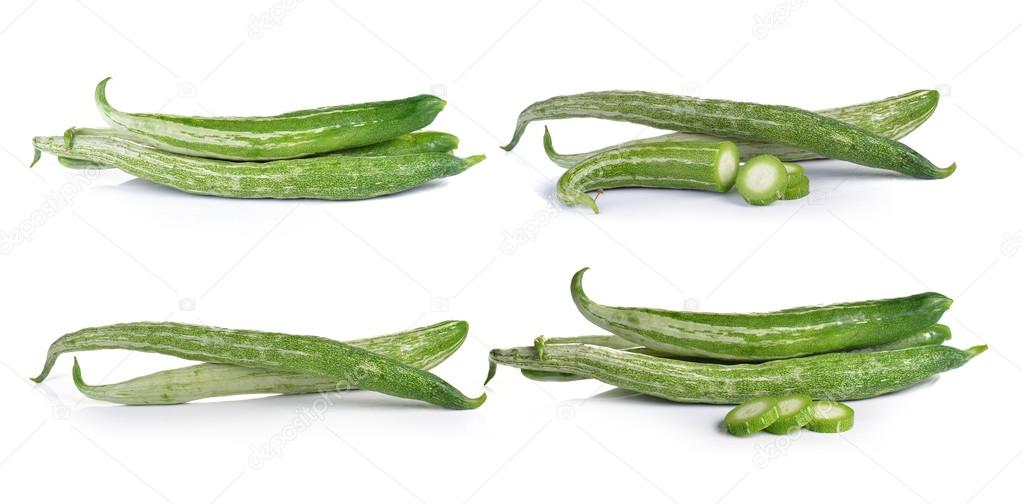 Snake gourd on white background