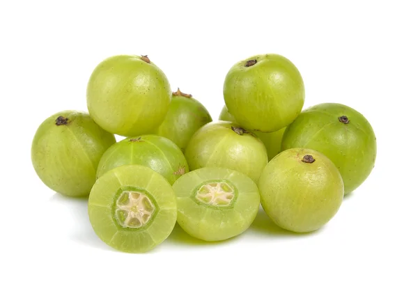 Indian gooseberries on white background — Stock Photo, Image