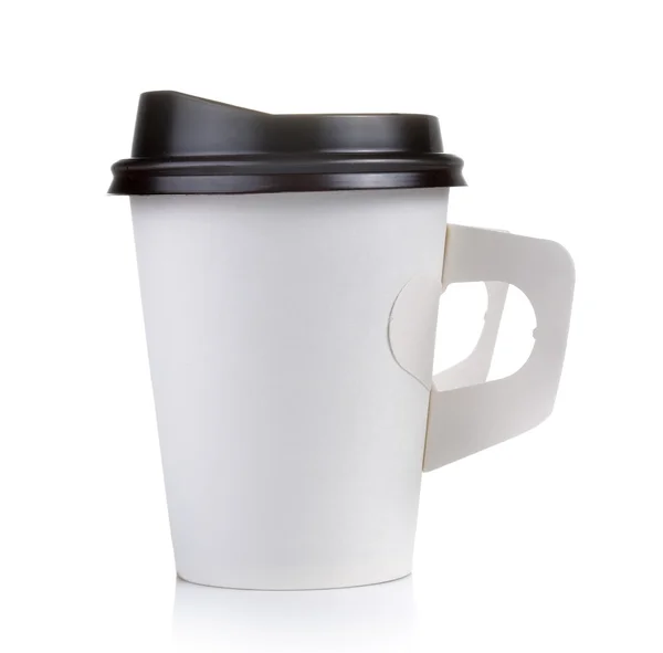 Papír csésze kávé elszigetelt fehér háttér — Stock Fotó