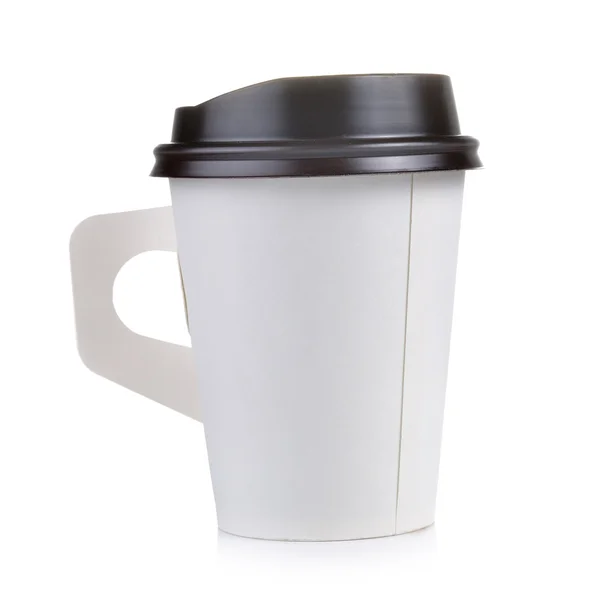 Papír csésze kávé elszigetelt fehér háttér — Stock Fotó