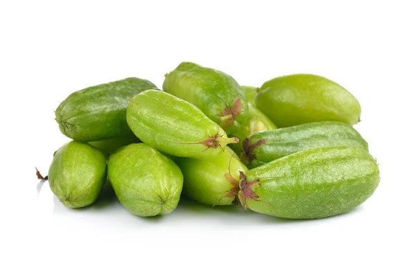 Bilimbi (Averhoa bilimbi Linn.) or cucumber fruit on white backg — Stock Photo, Image