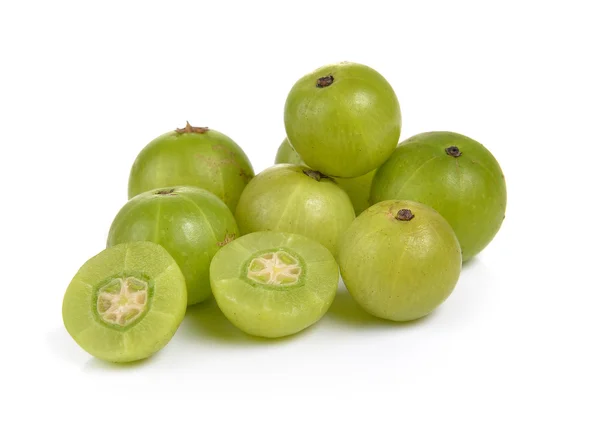 Indian gooseberries on white background — Stock Photo, Image