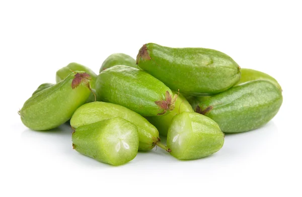 Bilimbi (Averhoa bilimbi Linn.) or cucumber fruit on white backg — Stock Photo, Image