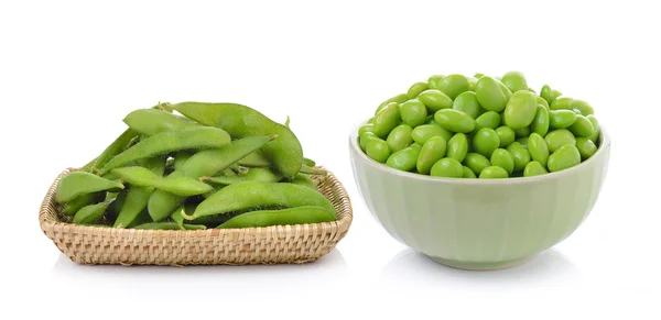 Soybeans on white background — Stock Photo, Image