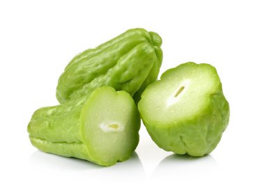 Chayote beyaz zemin üzerine