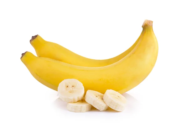 Bananer på vit bakgrund — Stockfoto