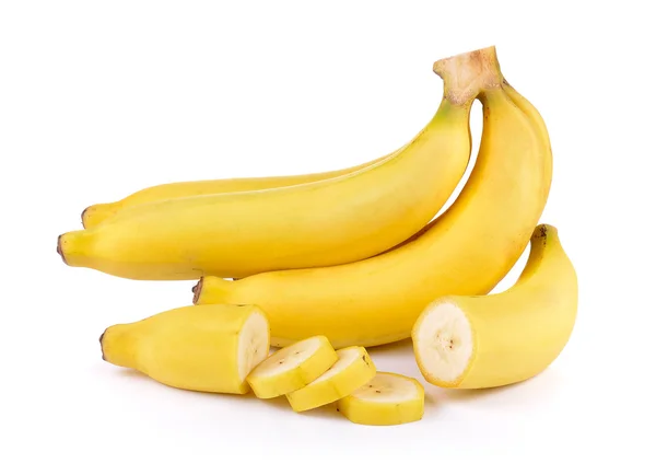 Bananas sobre fundo branco — Fotografia de Stock