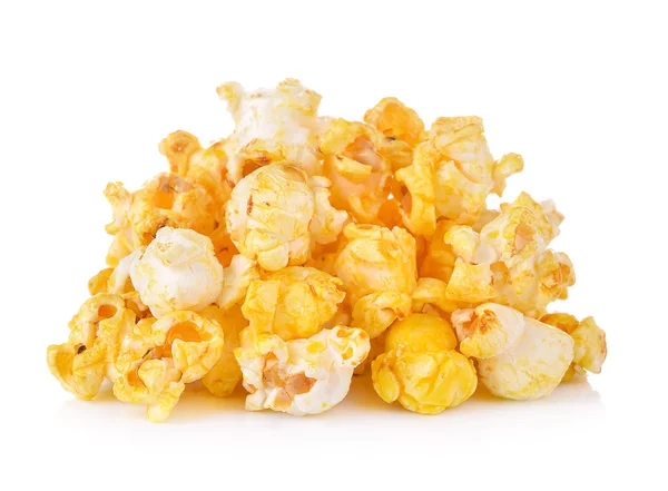 Popcorn isoliert auf weißem Hintergrund — Stockfoto