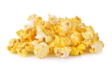 Beyaz arka plan üzerinde izole pop corn