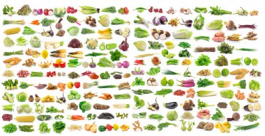 set of vegetable on white background clipart