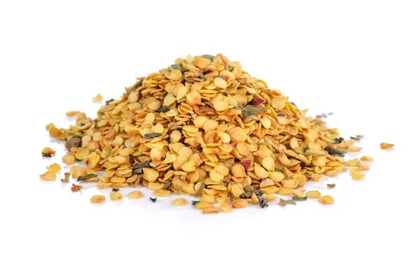 Chili seeds on white background — Stock Photo, Image