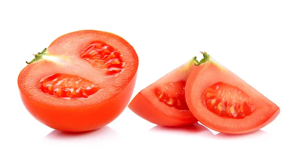 Tranche de tomate sur fond blanc — Photo