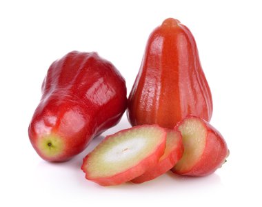 beyaz zemin üzerine gül elma