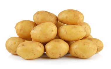  Beyaz arkaplanda izole edilmiş patates