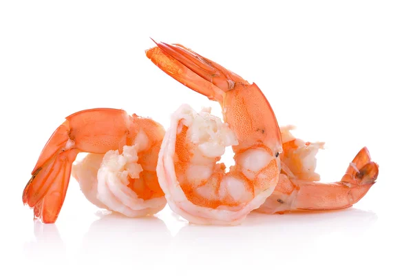 Boiled shrimp on white background — Stock Photo, Image