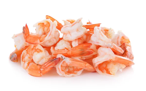 Boiled shrimp on white background — Stock Photo, Image