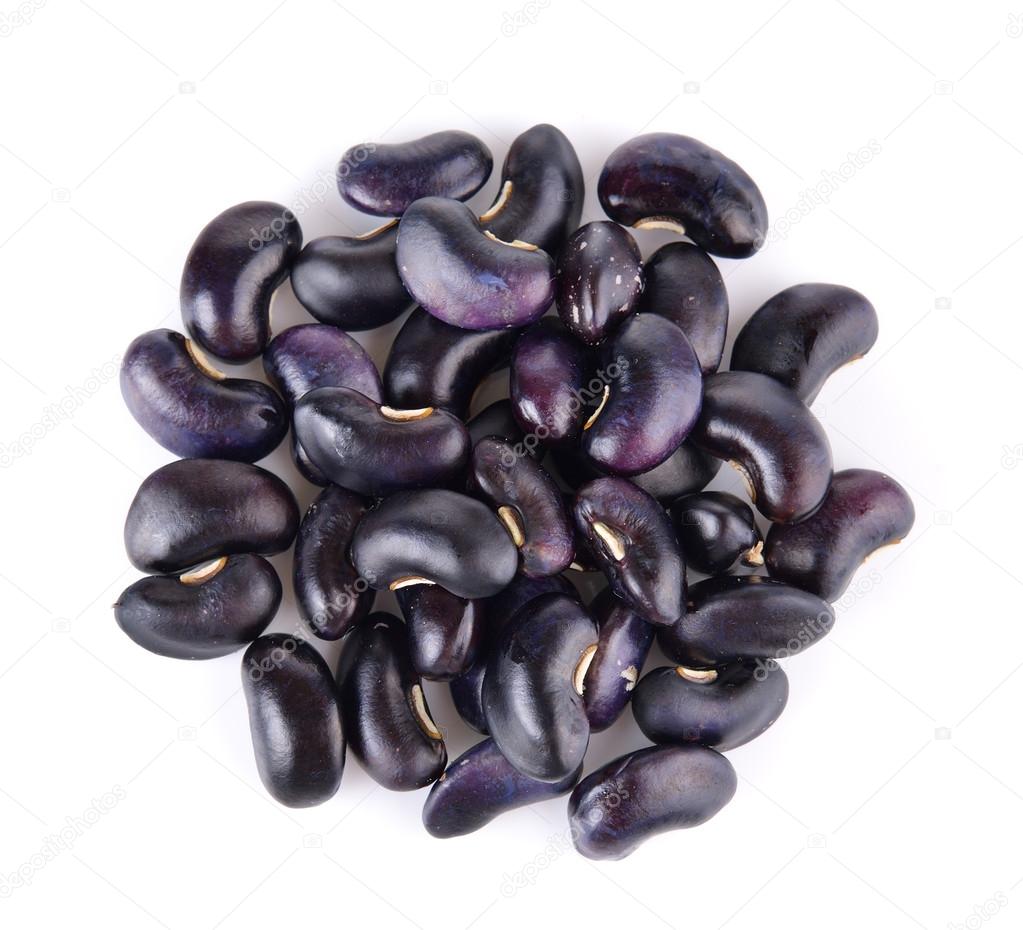purple beans on white background
