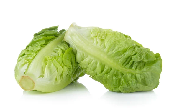 Fresh baby cos (lettuce) on white background — Stock Photo, Image