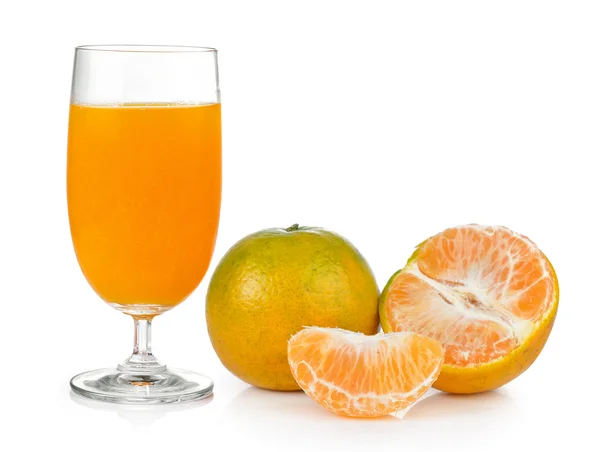 Orange juice and orange isolated on white background — Stock Photo, Image