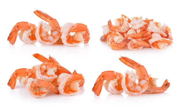 Boiled shrimp on white background — Stock Photo, Image